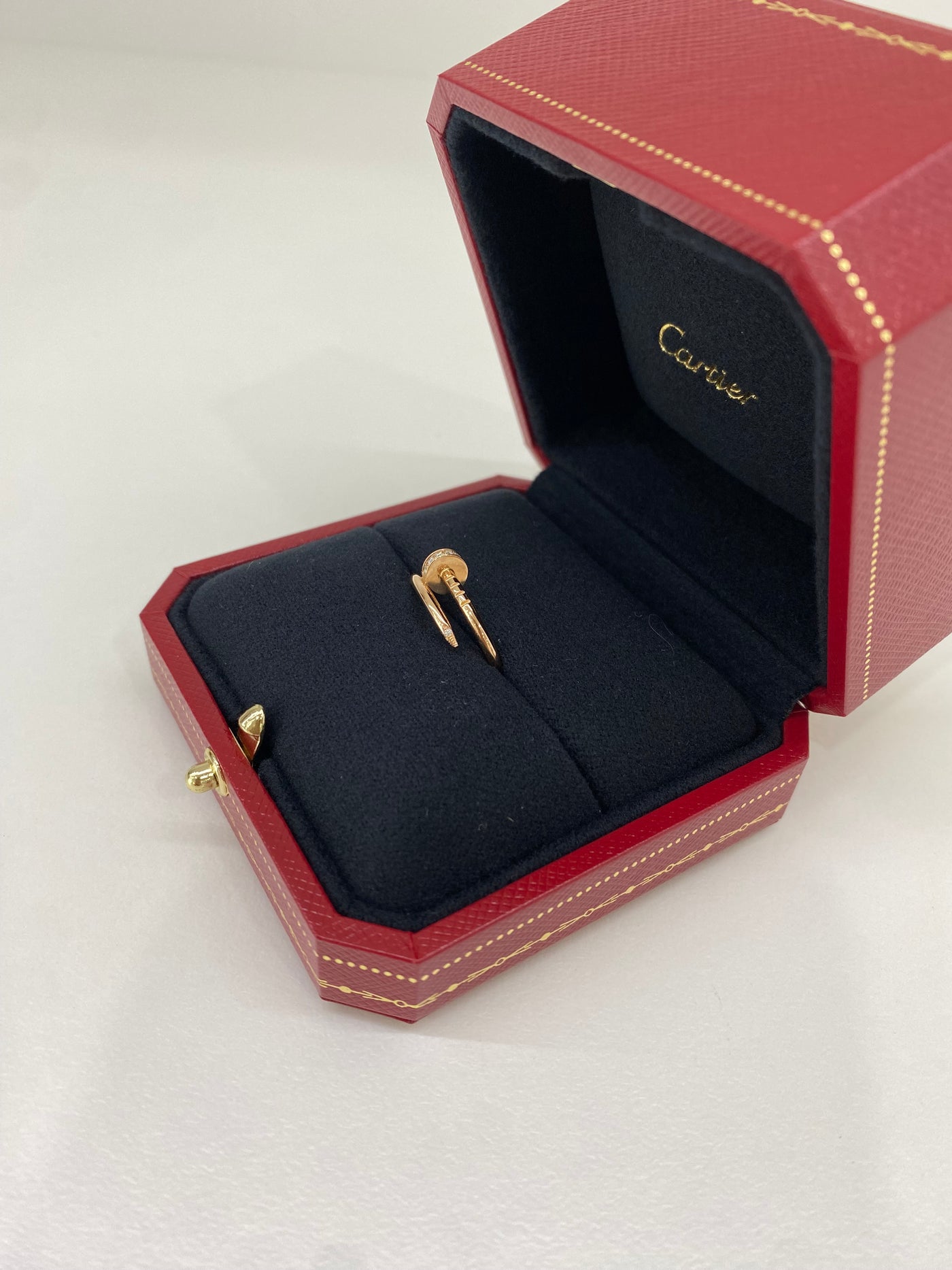 Cartier Juste Un Clou Ring Rose Gold Diamonds Size 51