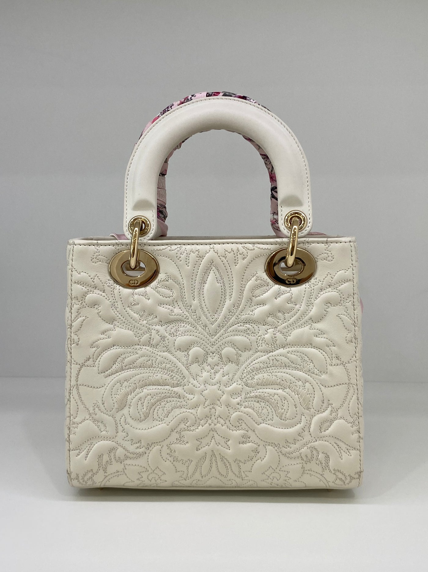 Christian Dior Lady Dior Small - White Embroidery