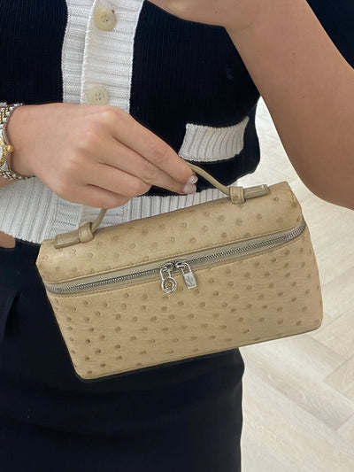 Loro Piana L19 Pouch Ostrich Beige SHW