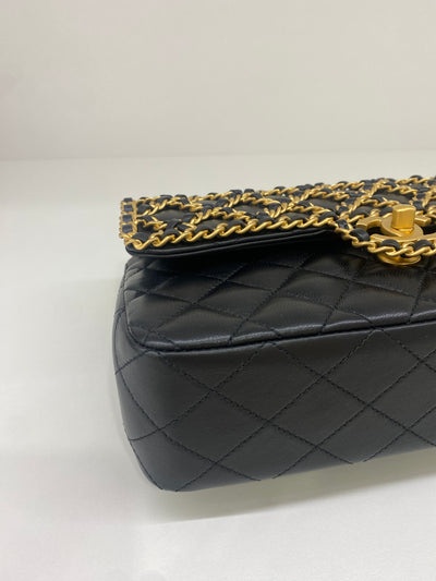 Chanel Woven Chain Classic Flap Exclusive Black GHW