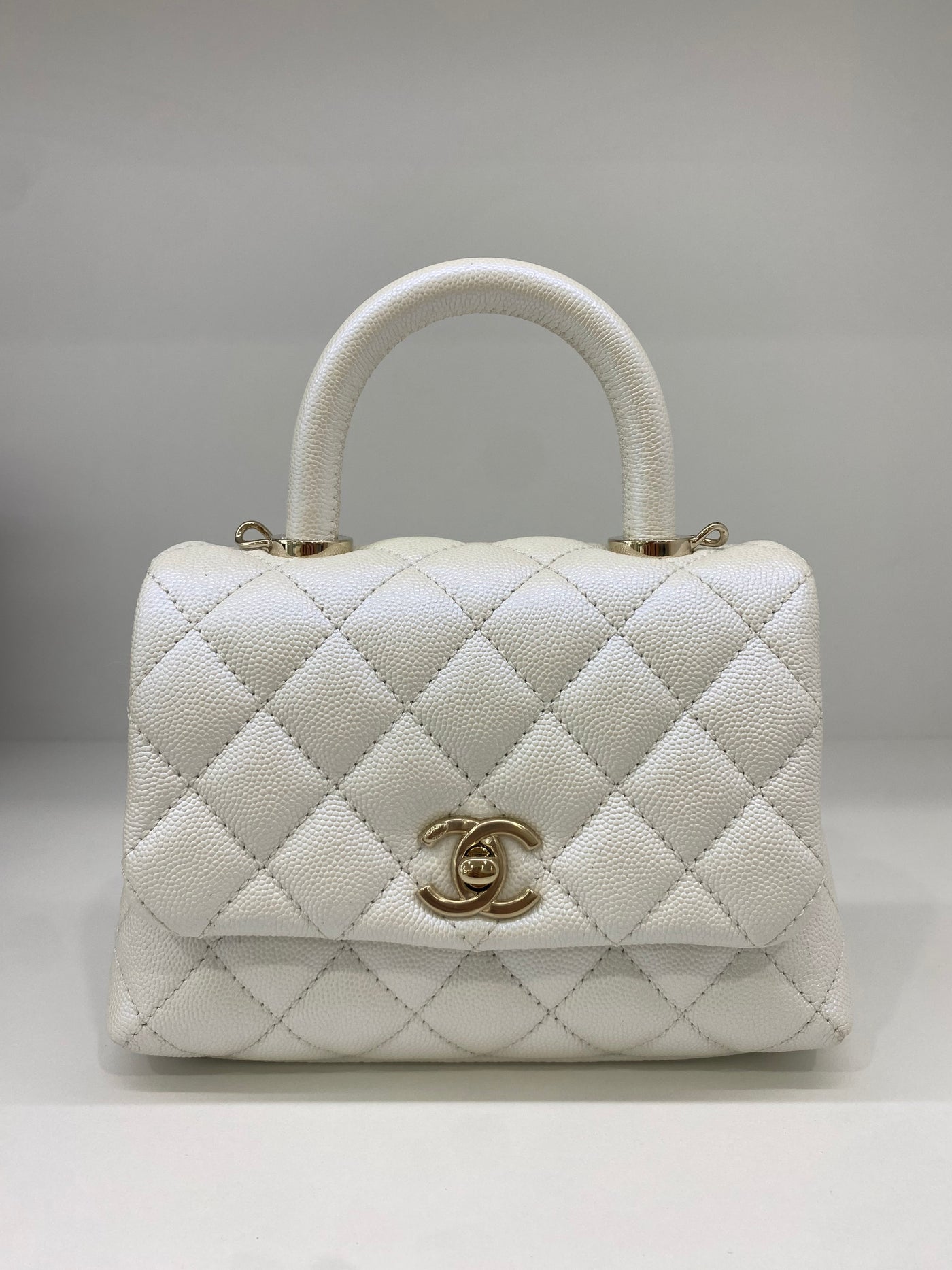 Chanel Coco Handle Extra Mini - White Iridescent