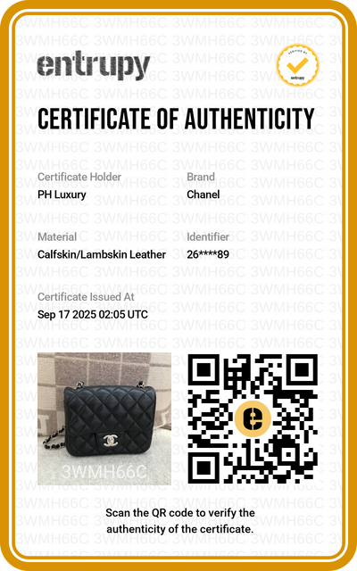 Chanel Mini Square Flap Black Lambskin SHW