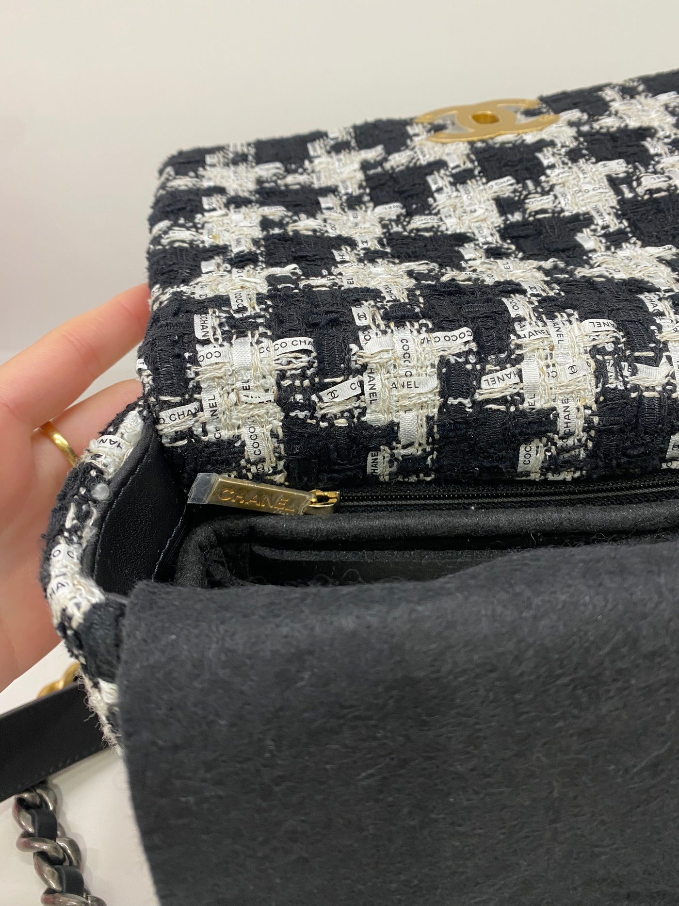 Chanel 19 bag small - Tweed houndstooth