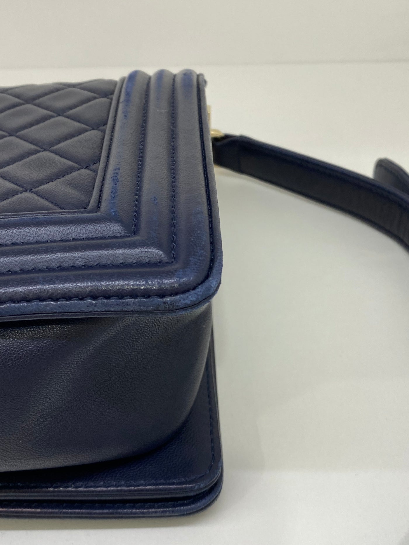 Chanel Boy Bag Navy Medium - GHW