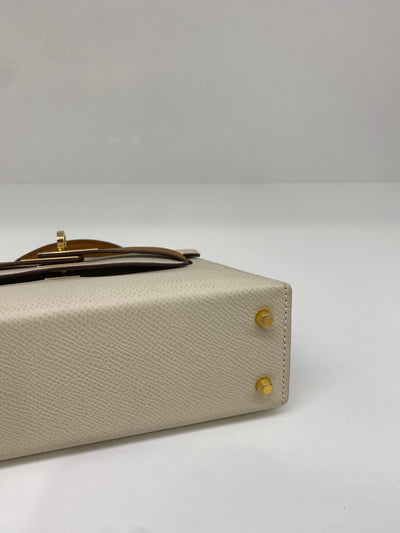 Hermes Mini Kelly Special Order Craie & Biscuit GHW
