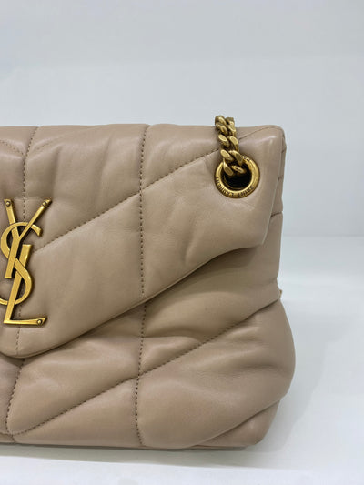 Saint Laurent Puffer Small Napa Beige GHW