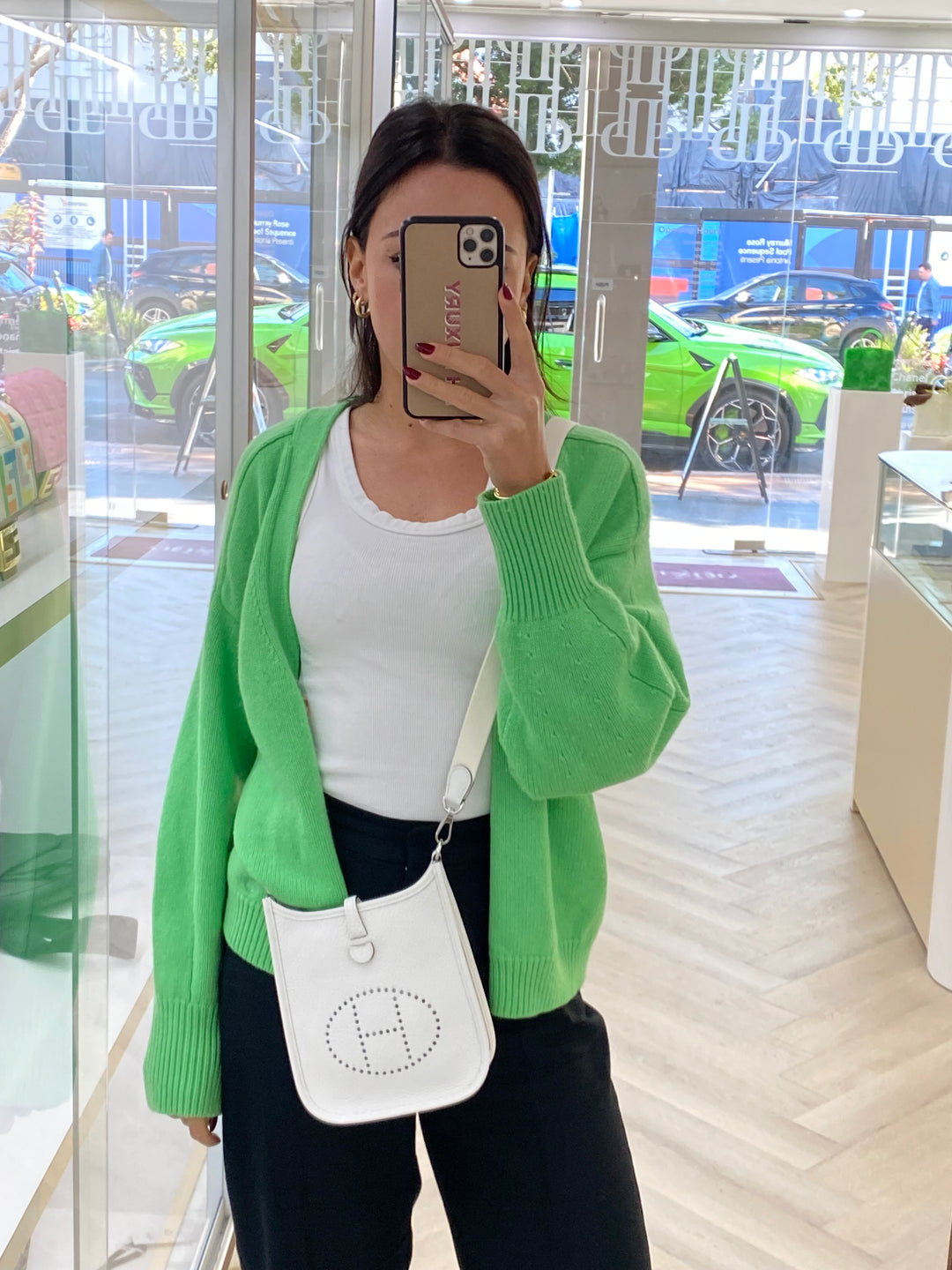 Hermes Mini Evelyne White PHW PH Luxury Consignment