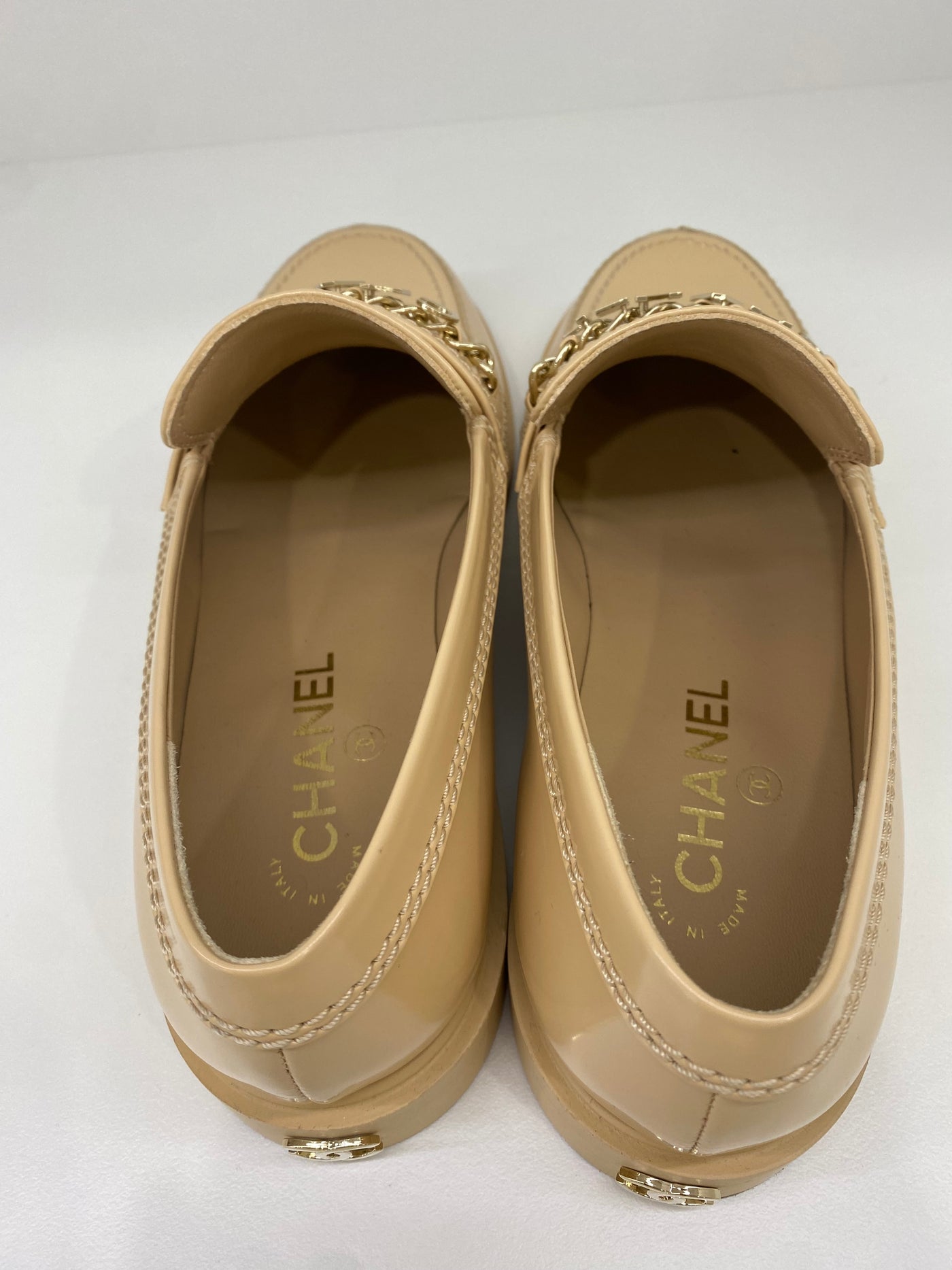 Chanel Beige Leather Moccasians 40C