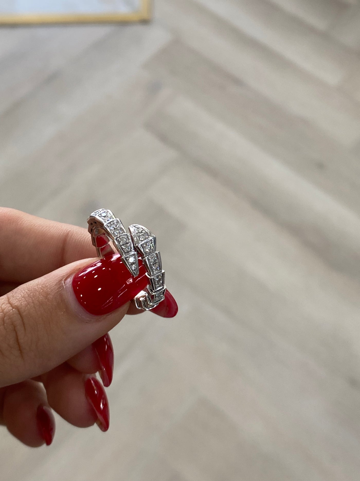 Bulgari Serpenti ring - White gold with diamonds - Large