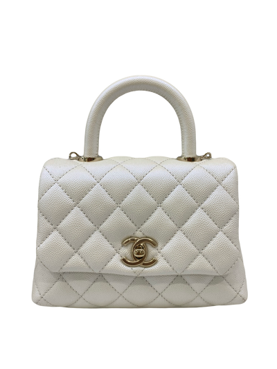 Chanel Coco Handle Extra Mini - White Iridescent