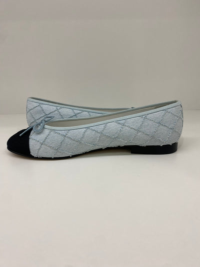 Chanel Light Denim Ballet Flats Size 39.5C