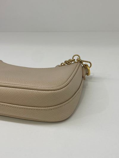 Prada Re-edition Mini Shoulder Bag Beige GHW