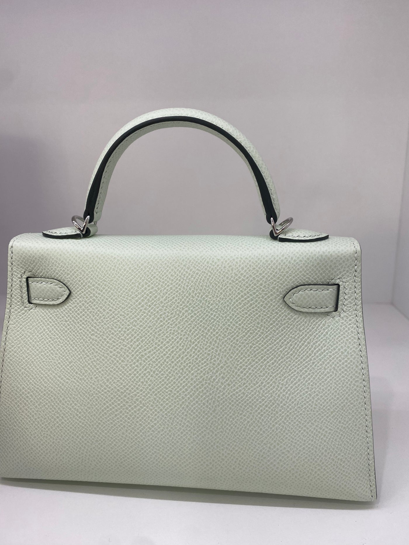 Hermes Mini Kelly Vert Fizz PHW