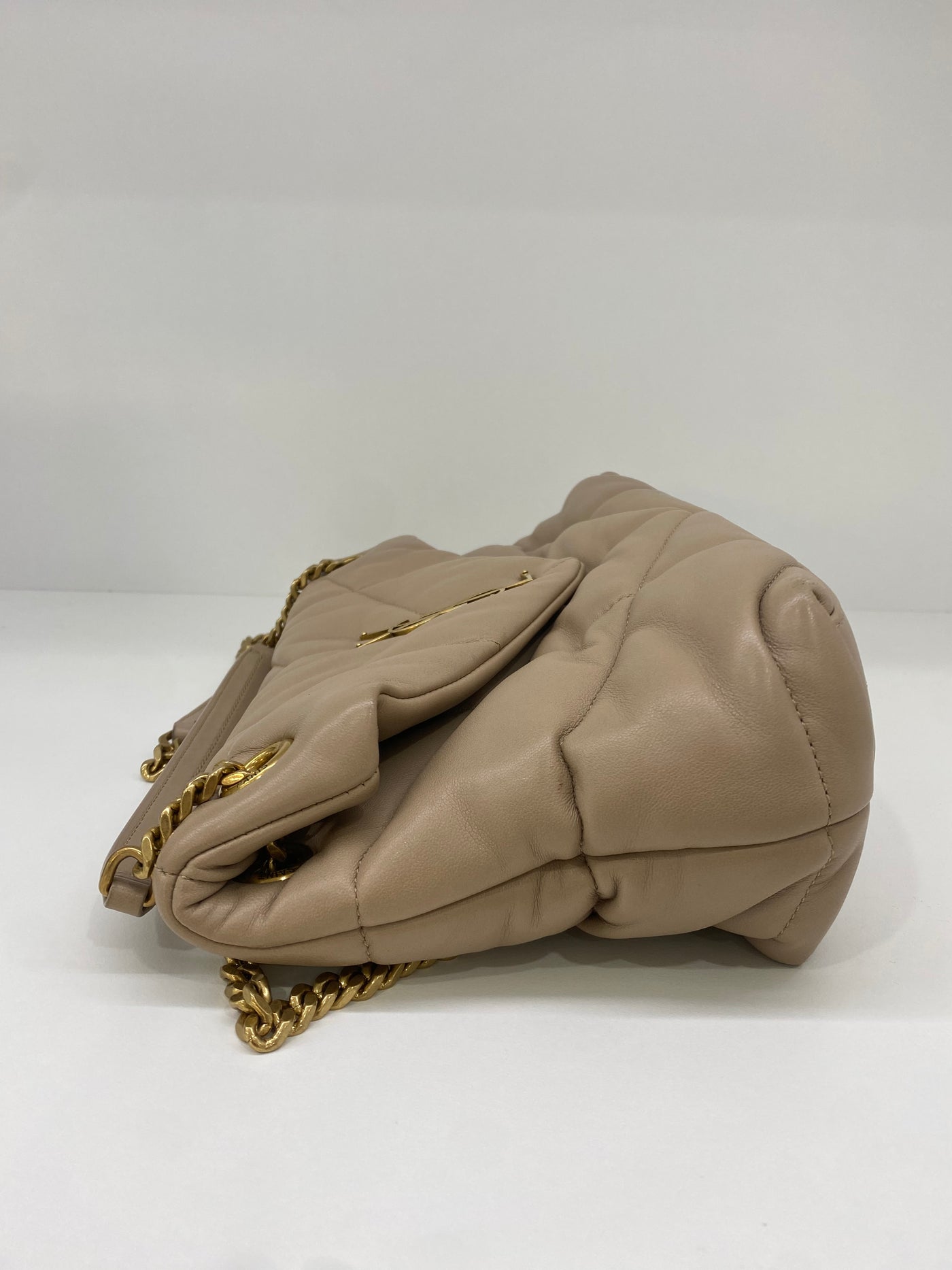 Saint Laurent Puffer Small Napa Beige GHW
