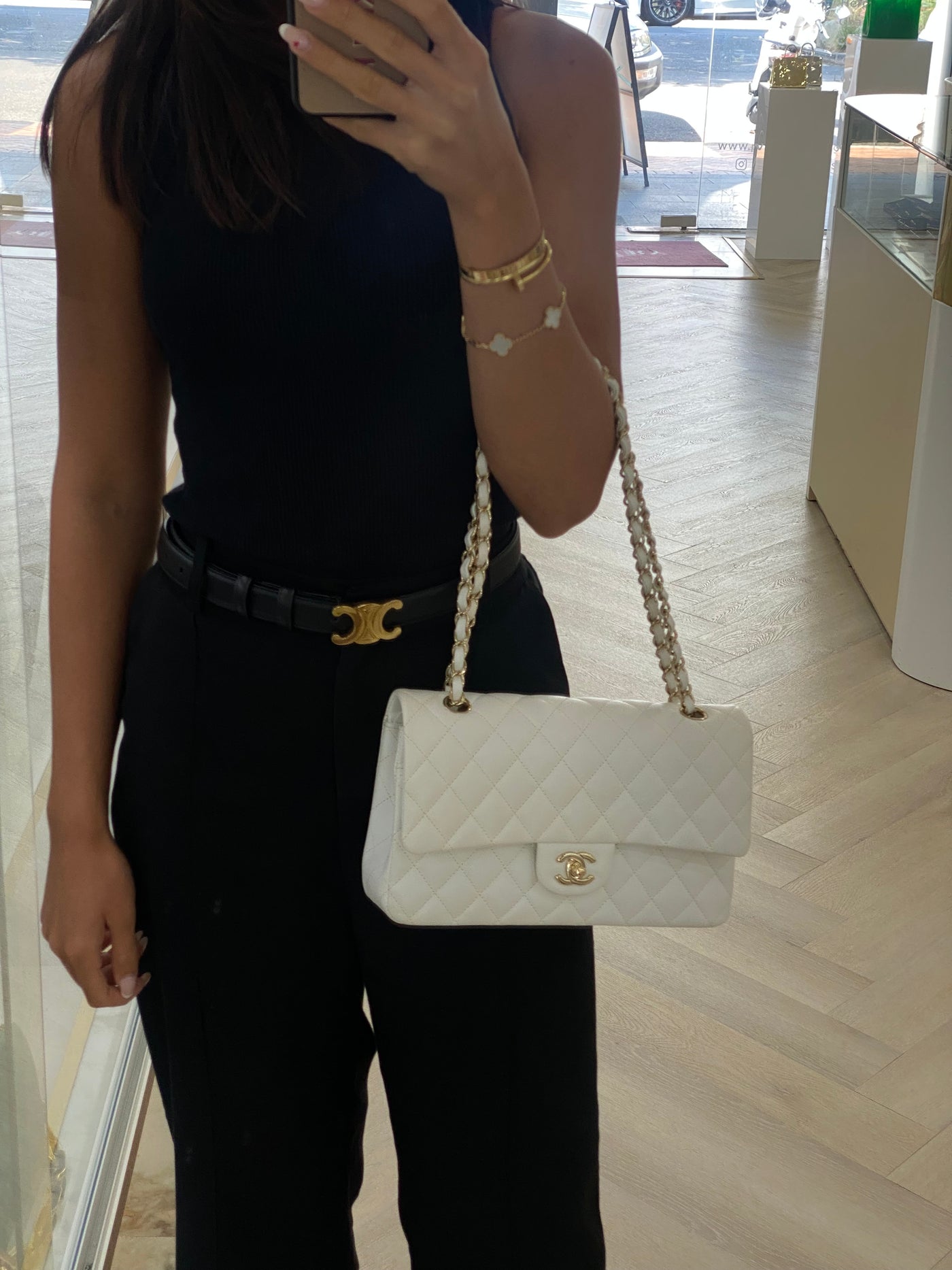 Chanel Classic Flap Medium White Caviar CHW