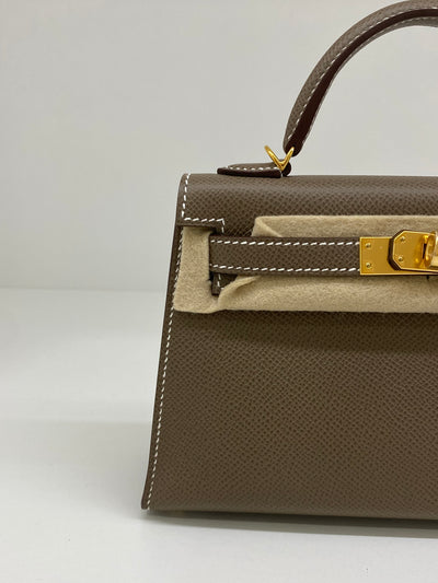 Hermes Mini Kelly Etoupe GHW