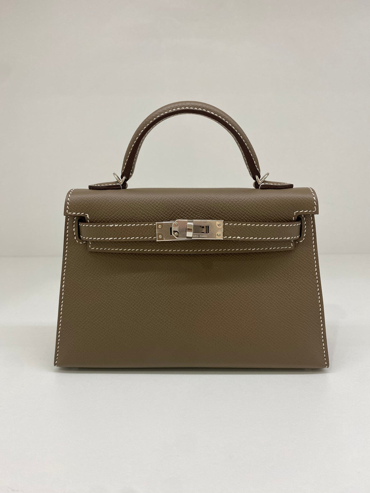 Hermes Mini Kelly Etoupe PHW