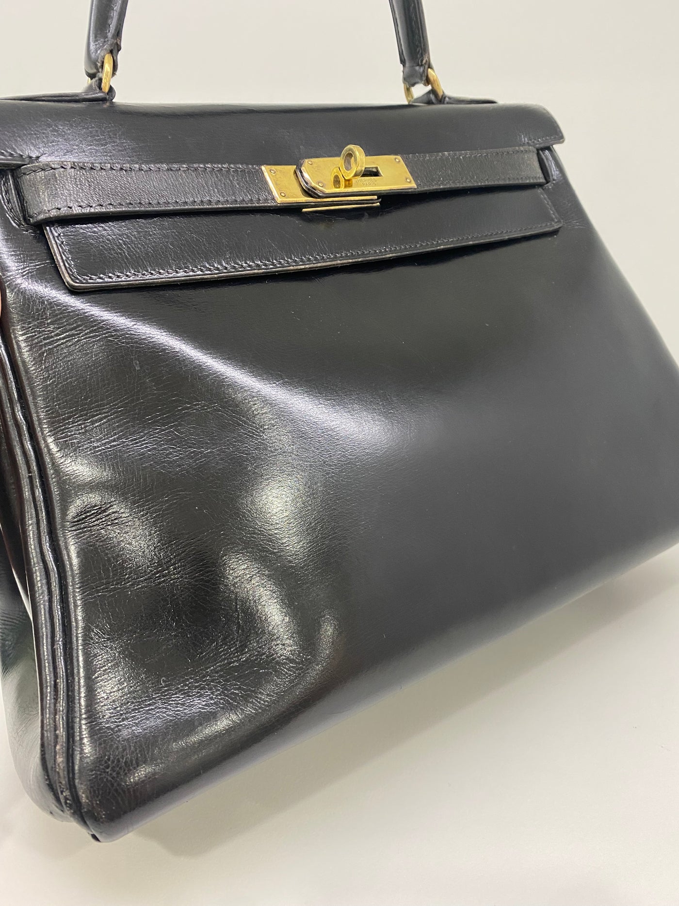 Hermès Kelly 28 Black Box Leather *Vintage*