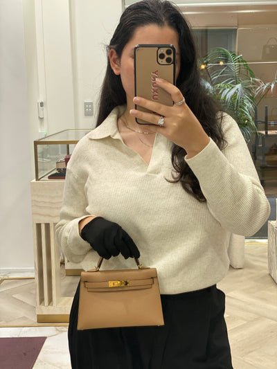 Hermes Mini Kelly Epsom Chai GHW