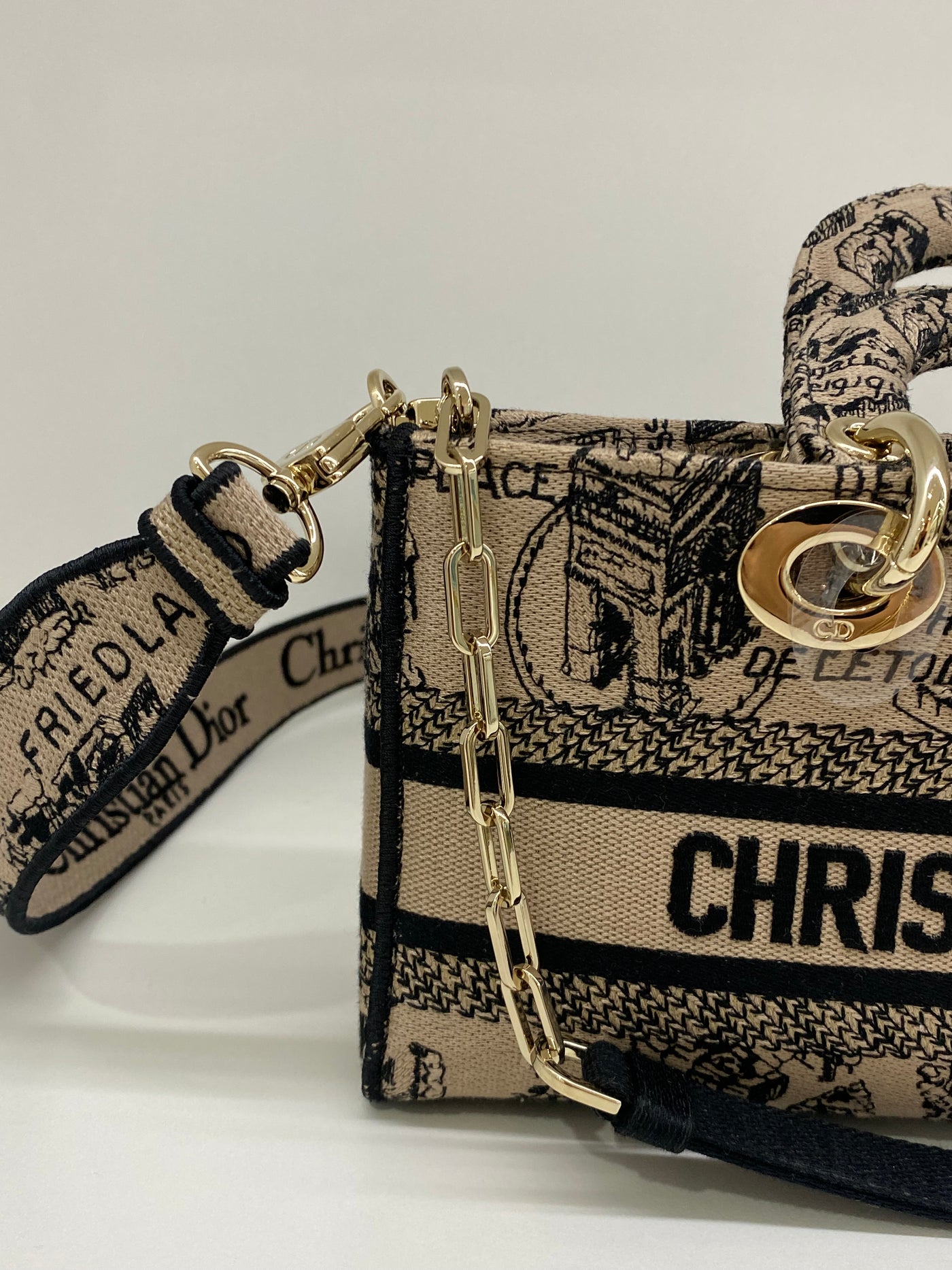 Dior Lady Dior - mini rectangle beige & black