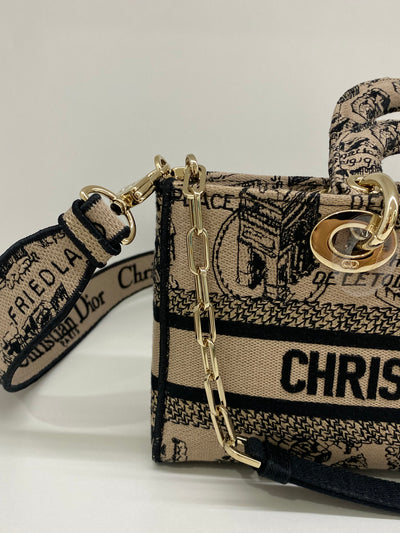 Dior Lady Dior - mini rectangle beige & black