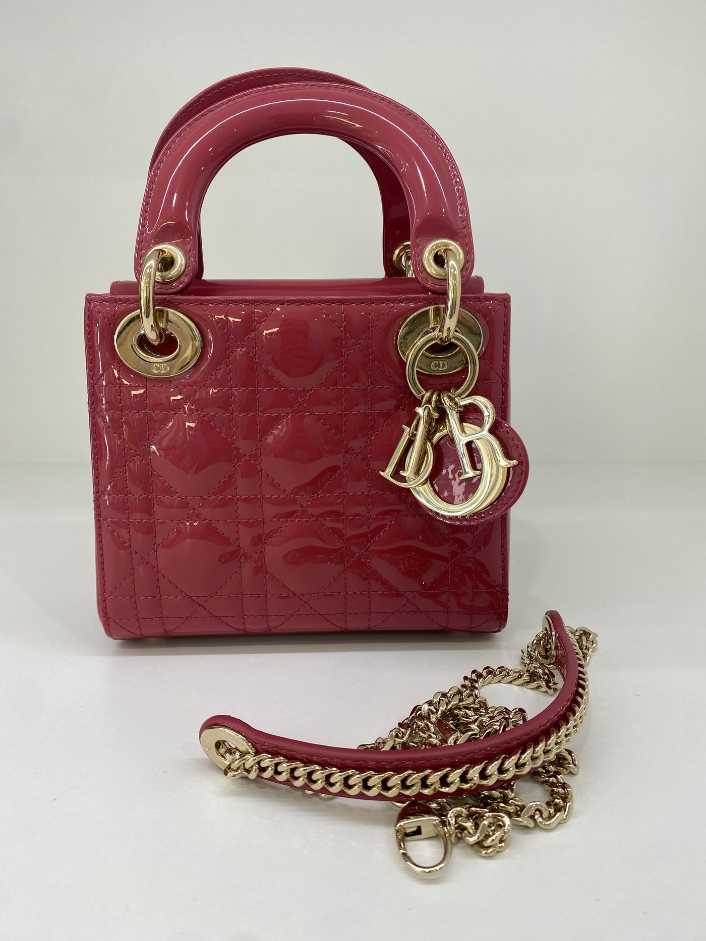 Christian Dior Lady Dior Small Rose Pink Patent