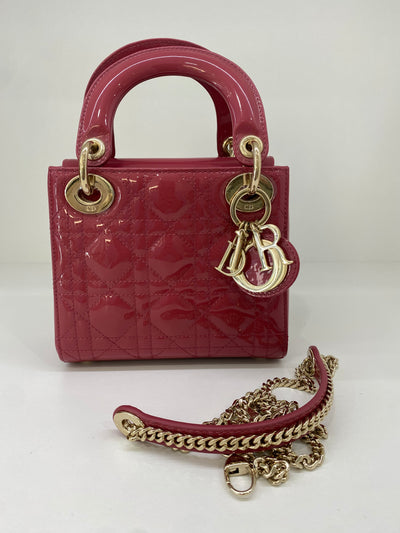Christian Dior Lady Dior Small Rose Pink Patent