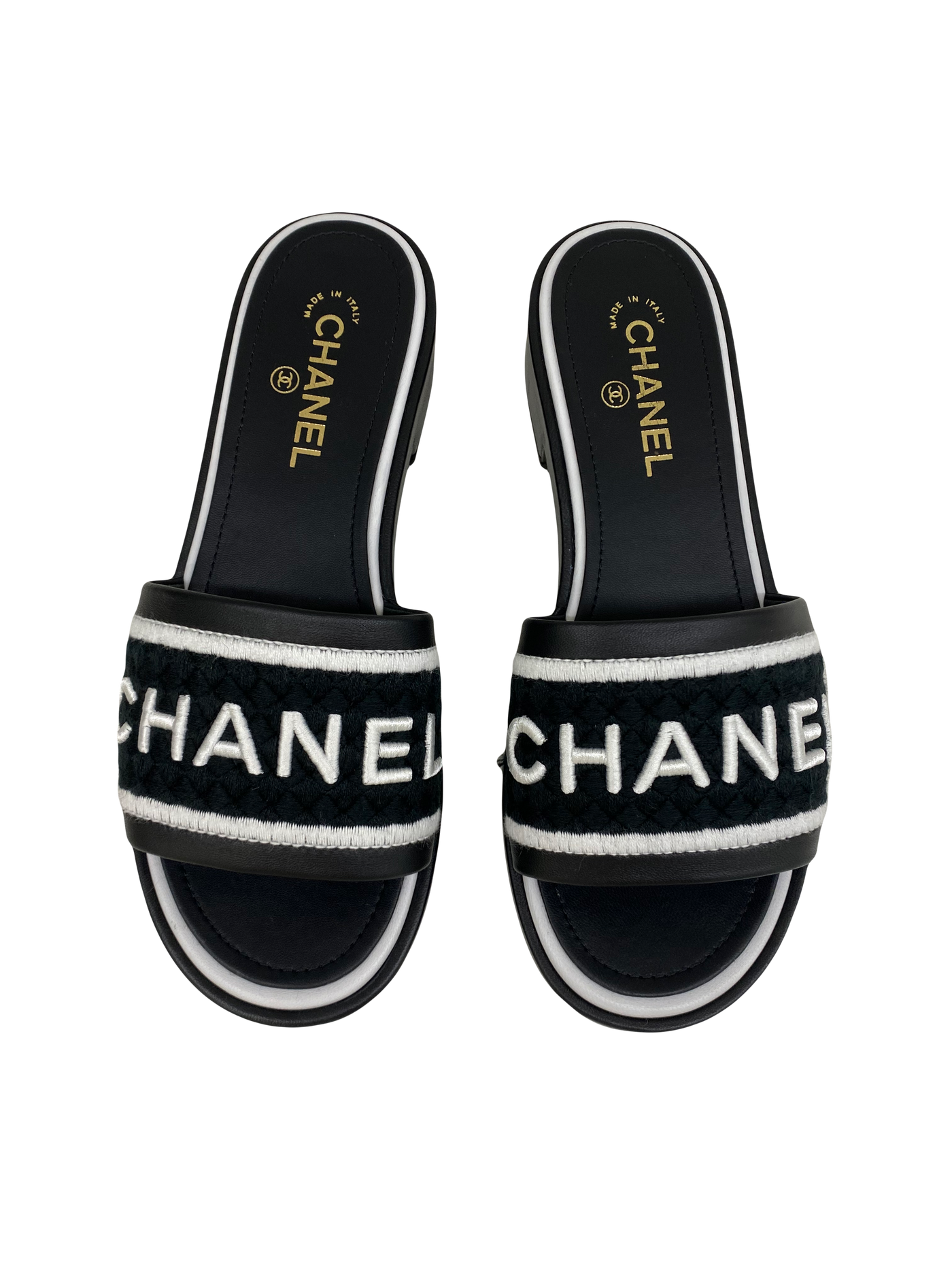 Chanel Black/White Mule - Size 40.5