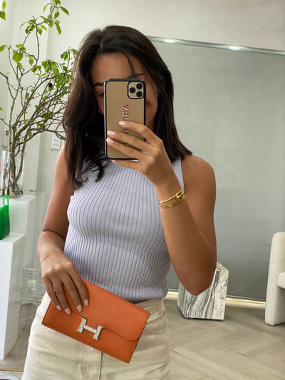 Hermes Constance Long Wallet - Orange PHW