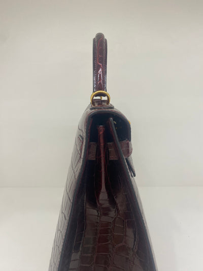 Hermes Kelly 32 - Shiny Alligator Bordeaux GHW 2014