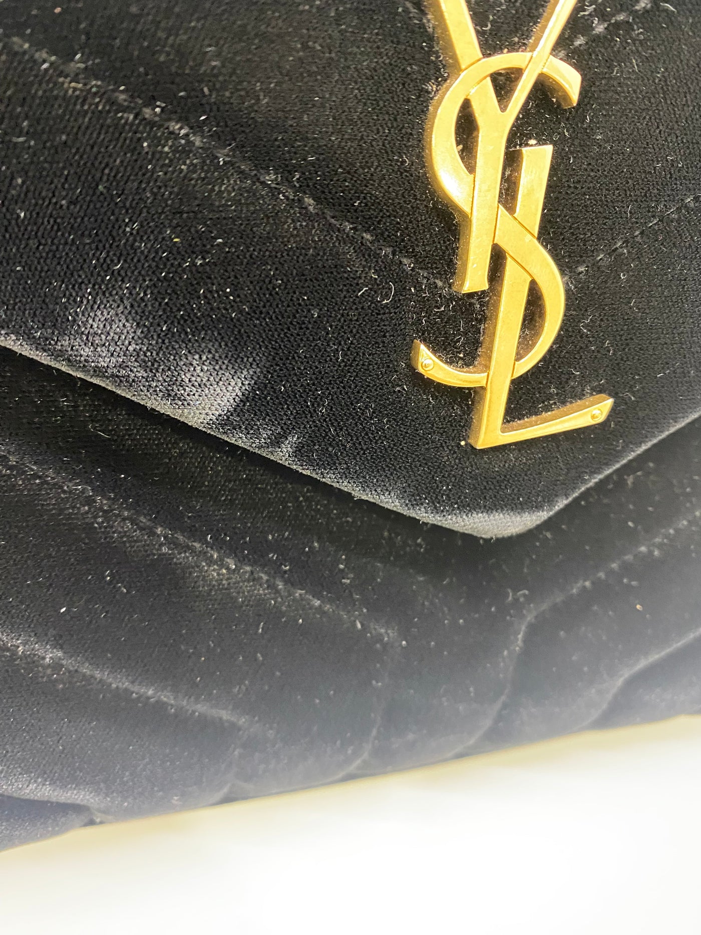 Saint Laurent Velvet LouLou Bag Black GHW