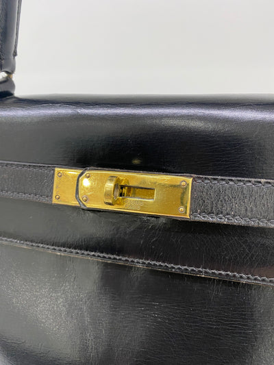 Hermès Kelly 28 Black Box Leather *Vintage*