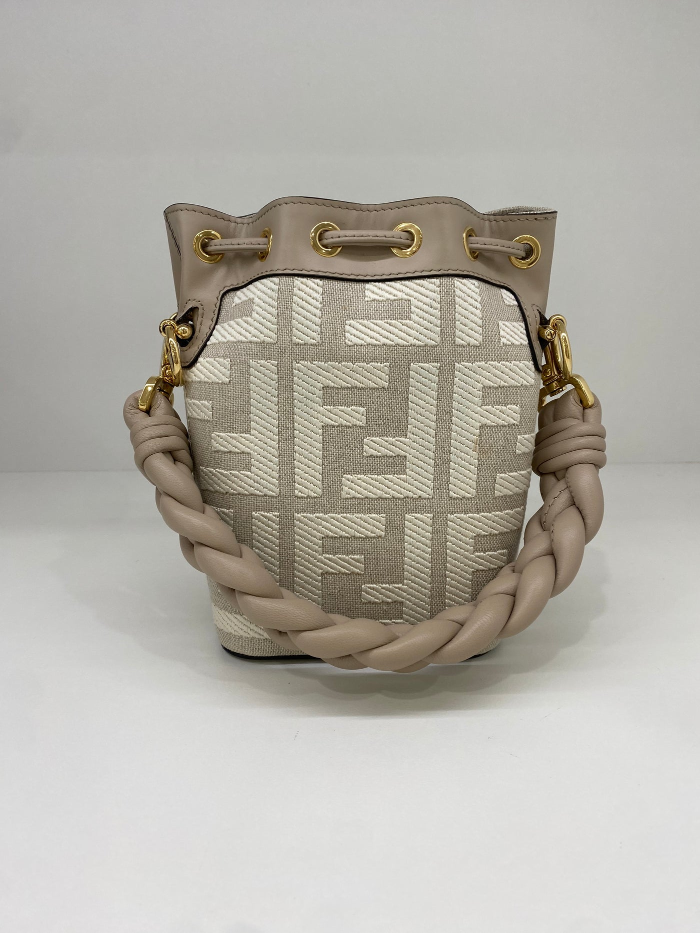 Fendi Mon Tresor Mini Bucket bag Beige