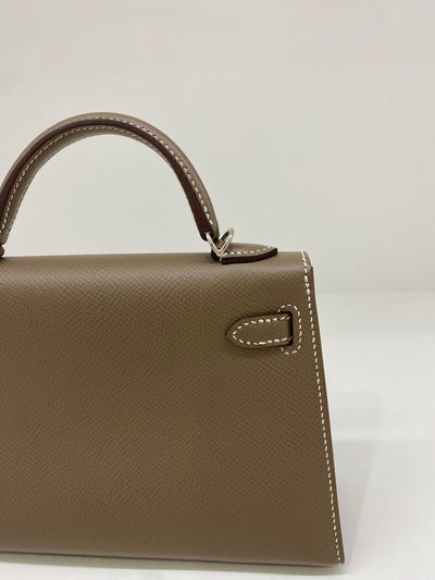 Hermes Mini Kelly Etoupe PHW