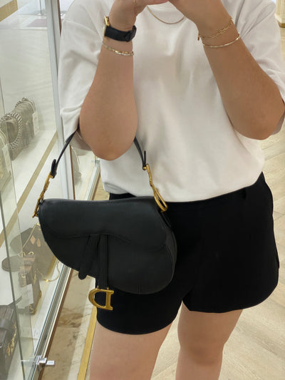 Dior Saddle Black GHW (with strap)