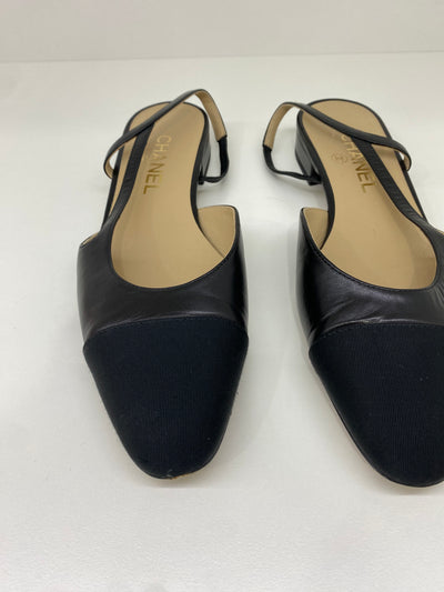 Chanel Slingback Classic Black Size 38