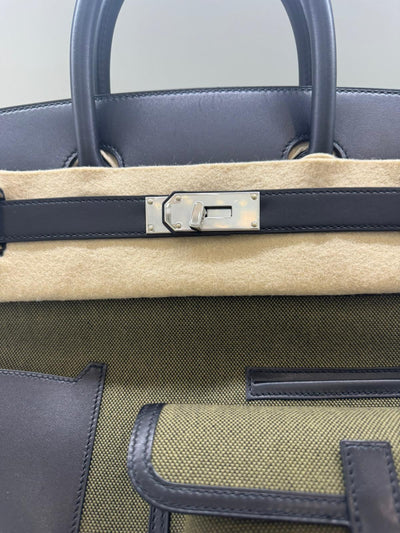 Hermès Cargo HAC Birkin 40 Military Green and Black box leather Bag