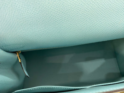 Hermes Kelly 28 Blue Atoll - Y Stamp GHW