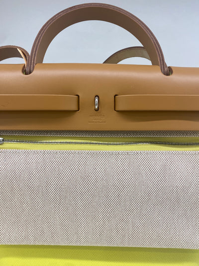 Hermes Herbag 31 PM - Lime PHW (c stamp)