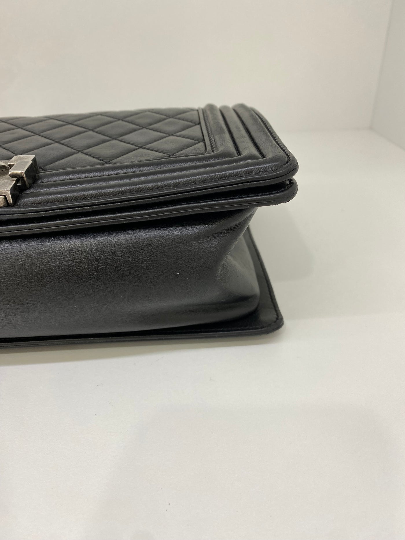 Chanel Boy Bag Black Lambskin SHW