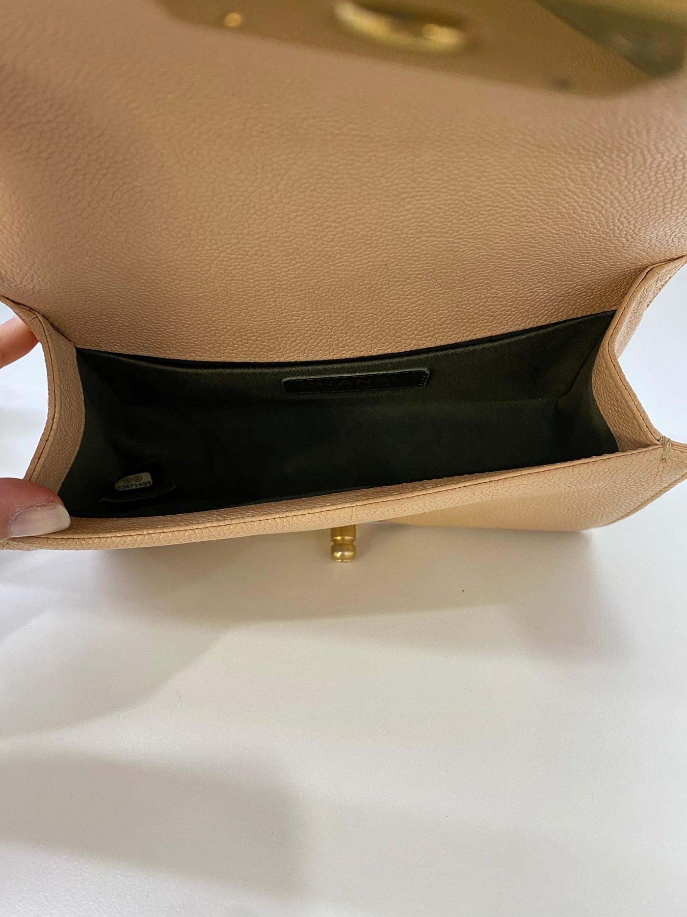 Chanel Small Boy Bag Beige GHW