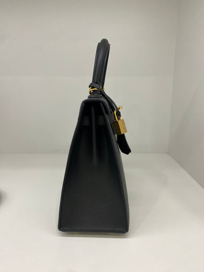 Hermès Kelly 25 Sellier Noir GHW