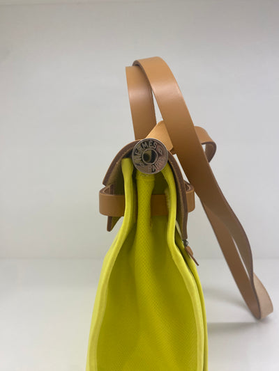 Hermes Herbag 31 PM - Lime PHW (c stamp)