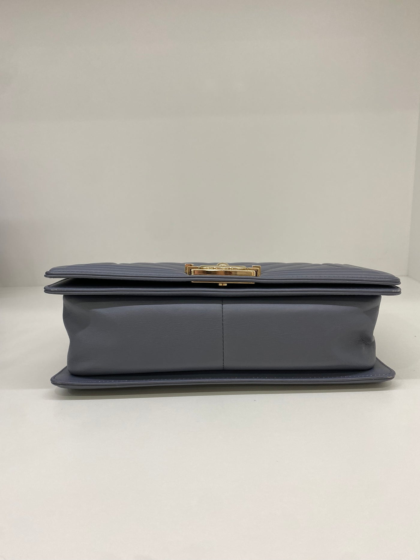 Chanel Boy Bag Chevron Grey Lambskin CGHW