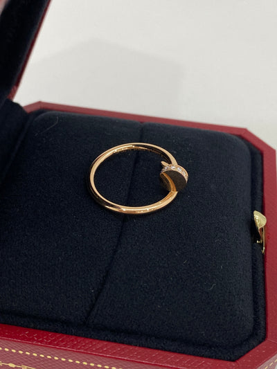 Cartier Juste Un Clou Ring Rose Gold Diamonds Size 51