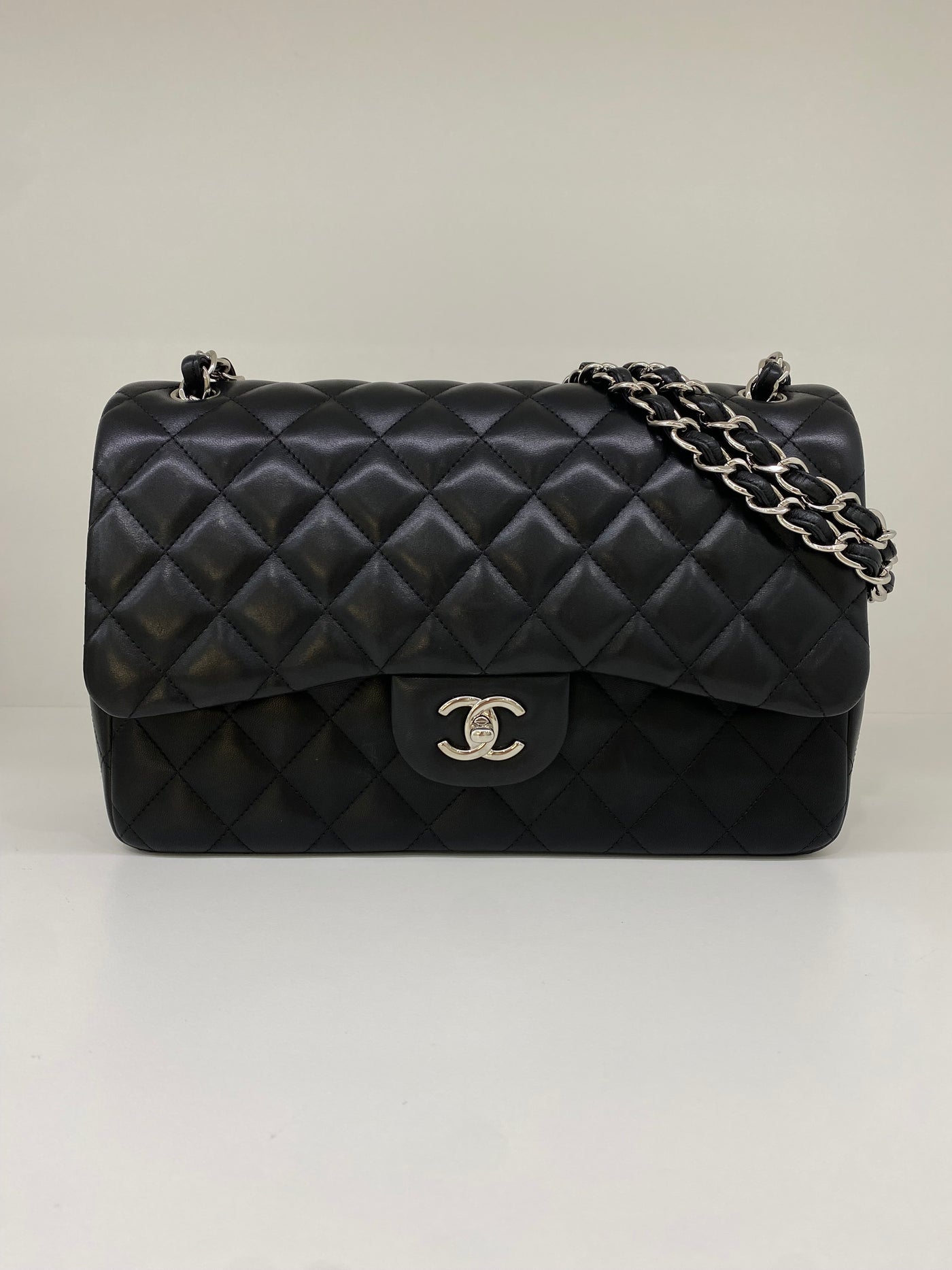Chanel Classic Flap Jumbo Black Lambskin SHW