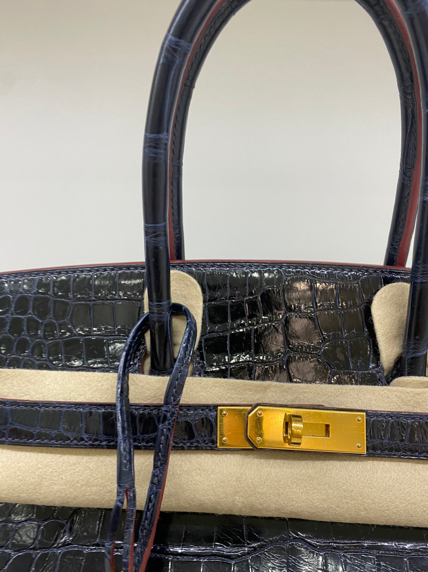 Hermes Birkin 35 Blue Marine Crocodile GHW