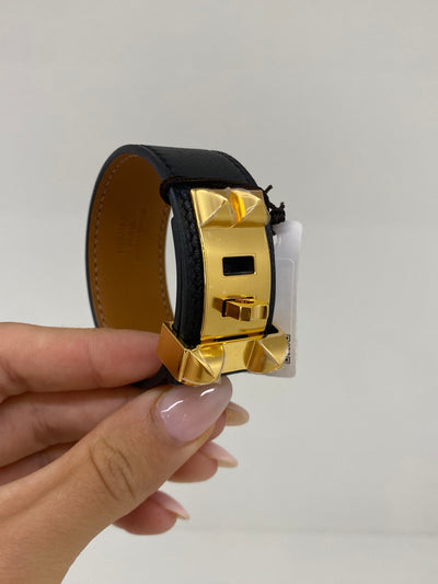 Hermes Collier de Chien 24 Cuff Black GHW