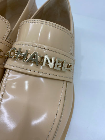 Chanel Beige Leather Moccasians 40C
