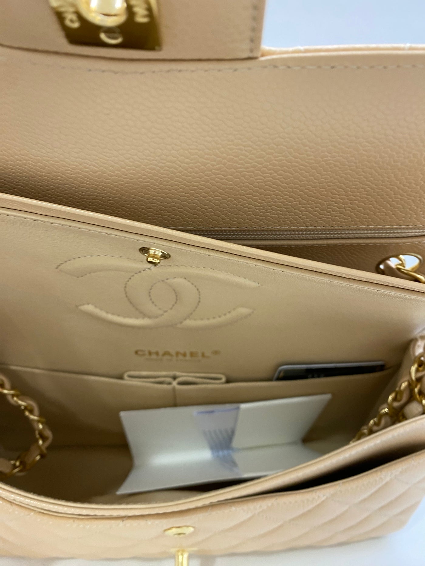 Chanel Classic Flap Medium Beige GHW